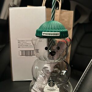 Starbucks Green and Clear Bear Cup